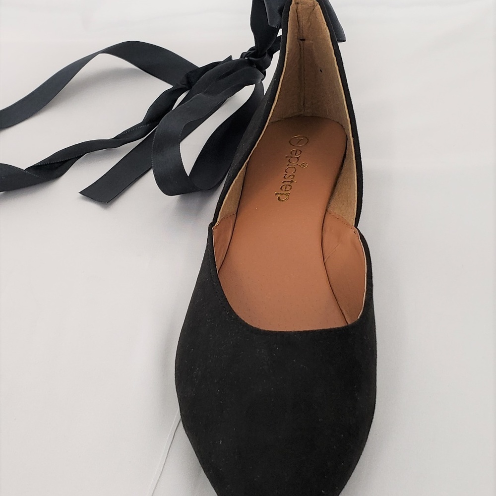 Black Ankle-Strap Flat for Women